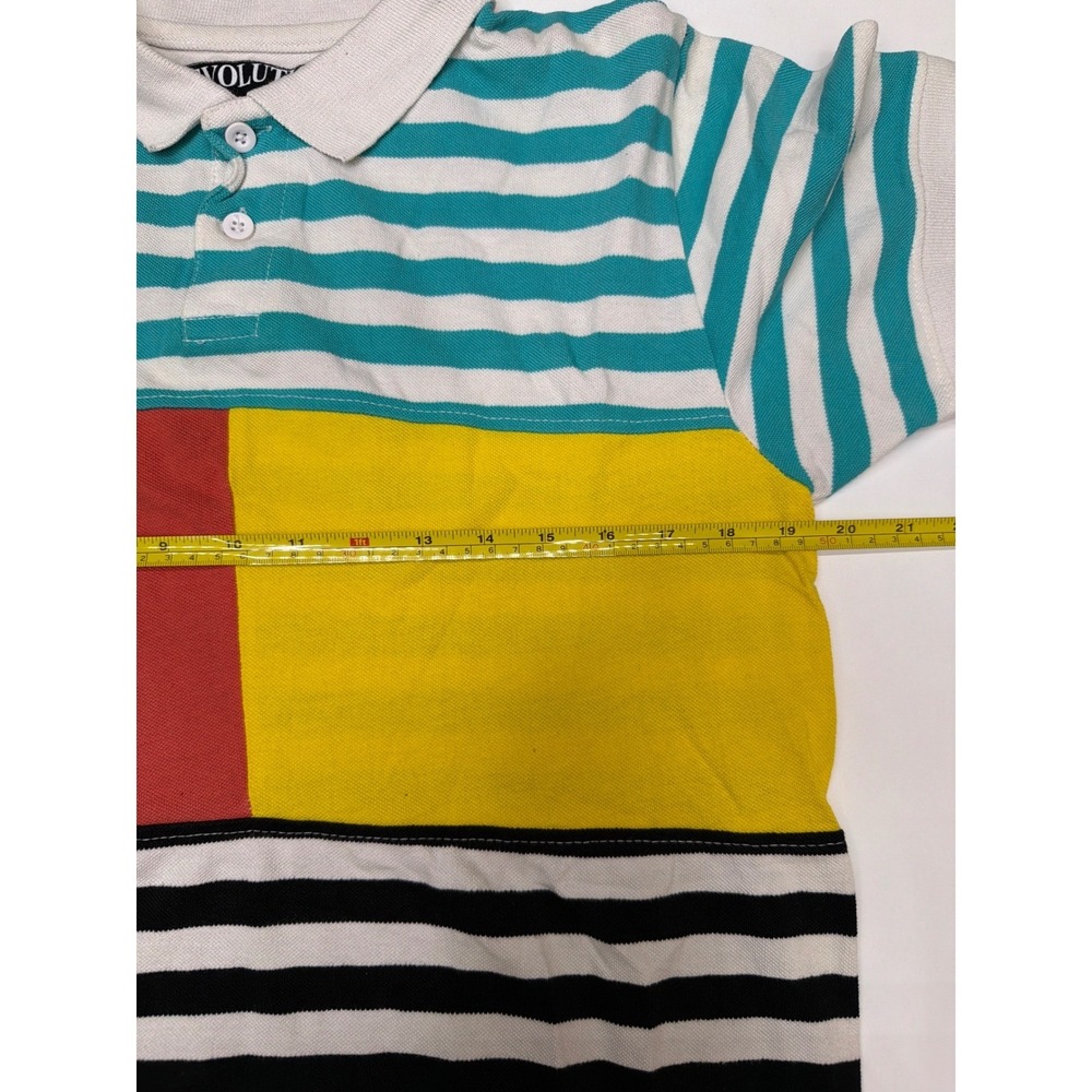 Evolution In Design‎ Mens Colorblock Striped Polo Shirt Multi Color Size Medium - Picture 8 of 9